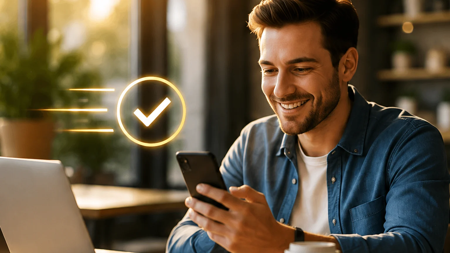 Same-day loan approval arriving on a phone