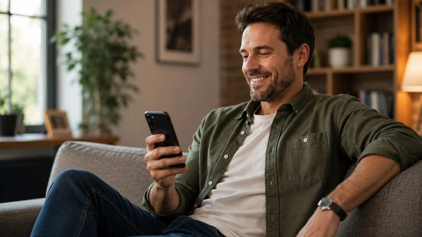 Applying for an online installment loan from the couch